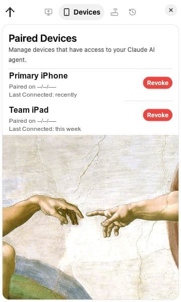 Viber Desktop paired devices screen